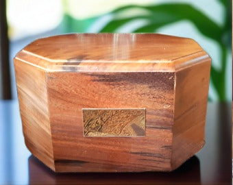Rosewood Pet Cremation Urn And Optional Engraved Name Plate