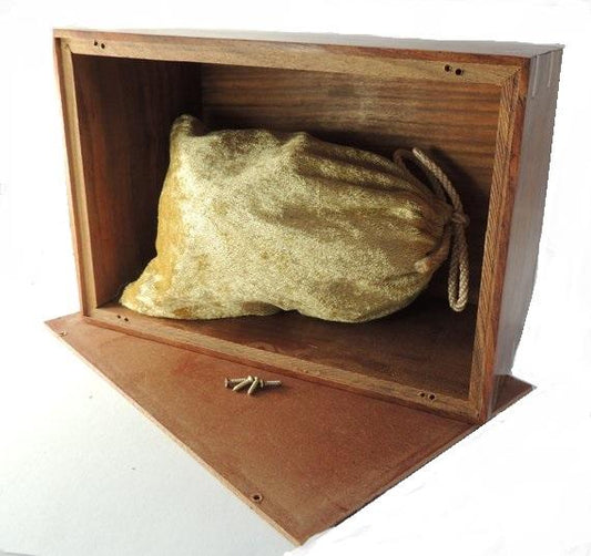 Bronze Boxer Dog Wooden Pet Cremation Urn For Pet Ashes
