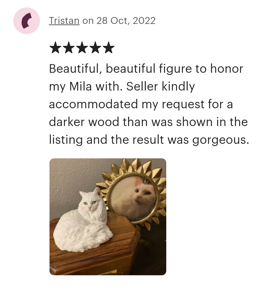 Longhaired Cat Cremation Urn for Pet Ashes