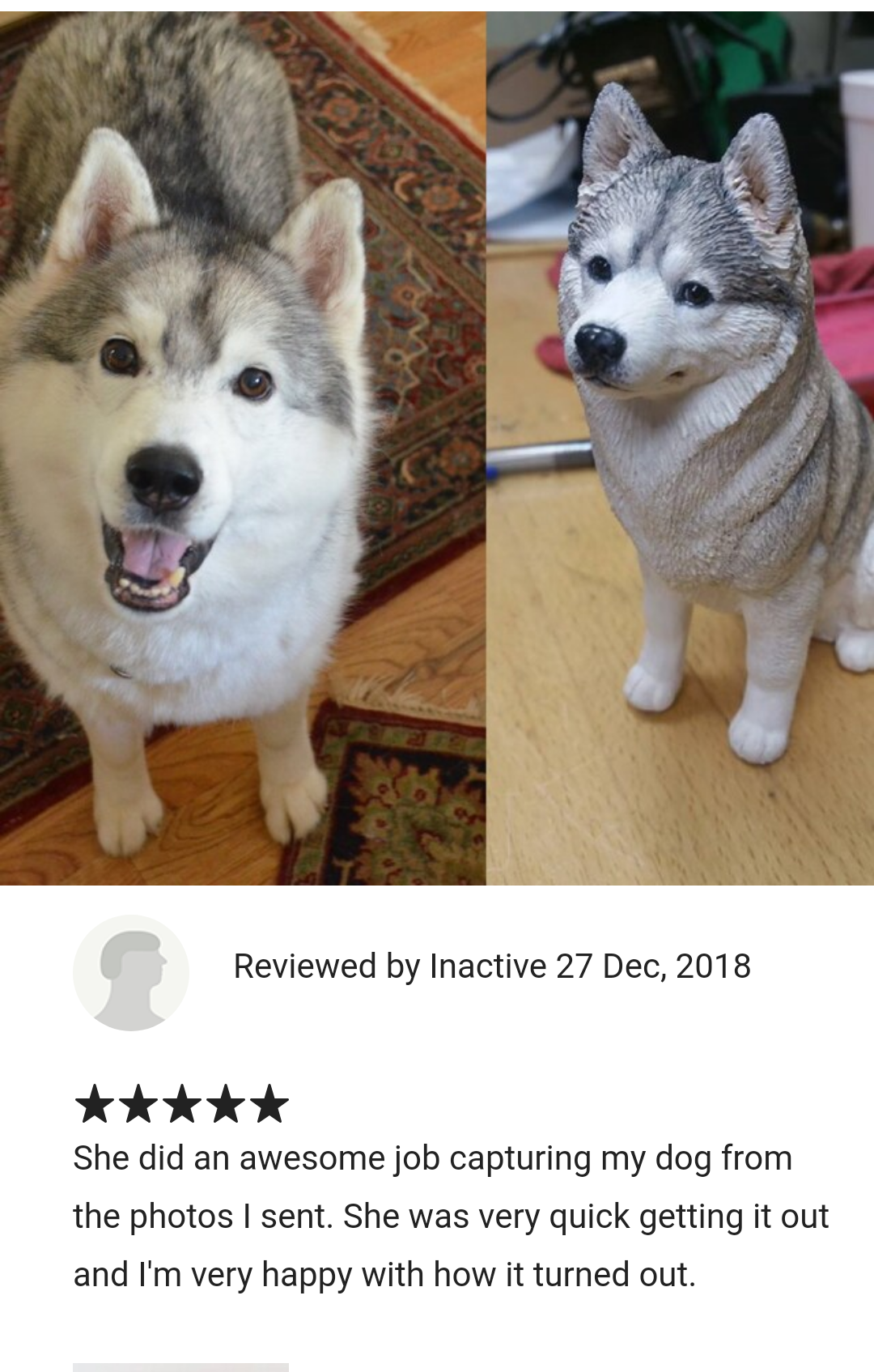 Siberian Husky Dog Sculpture By Cavacast