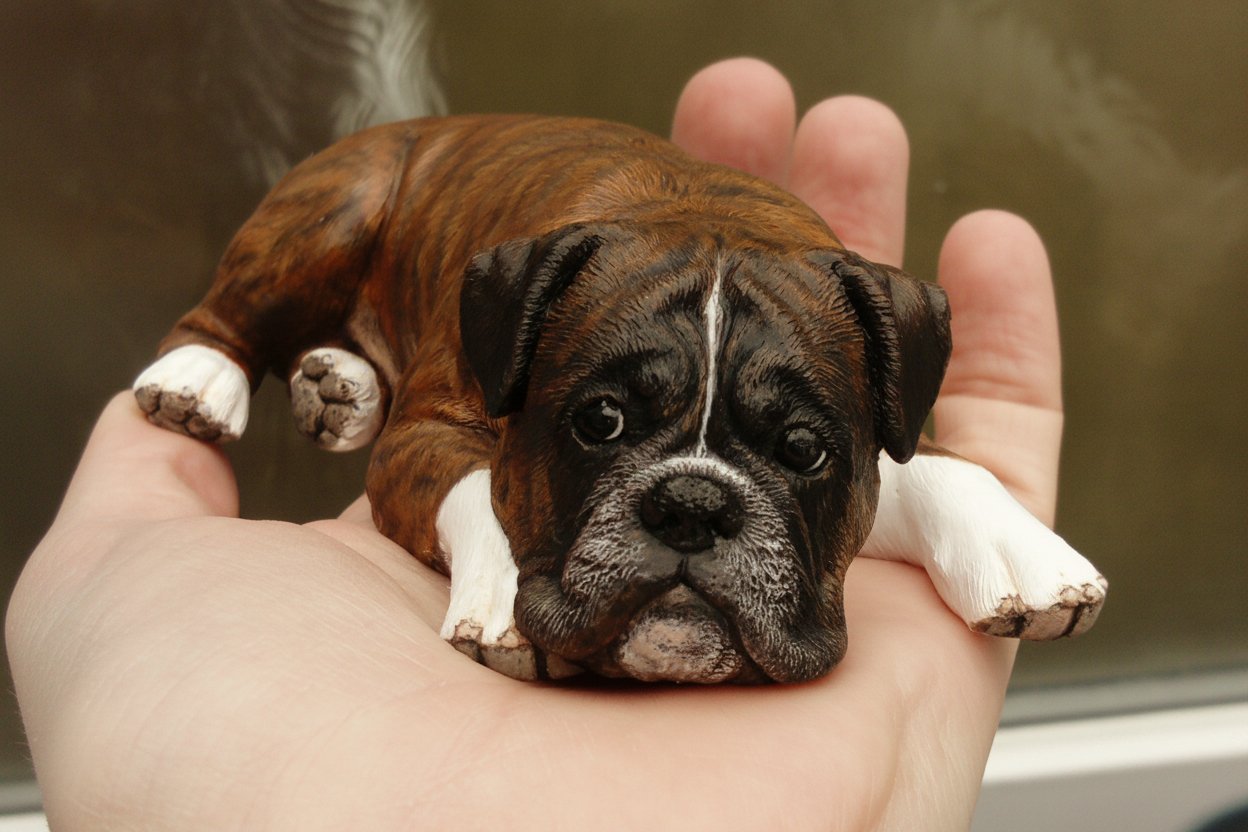 miniature boxer sculpture