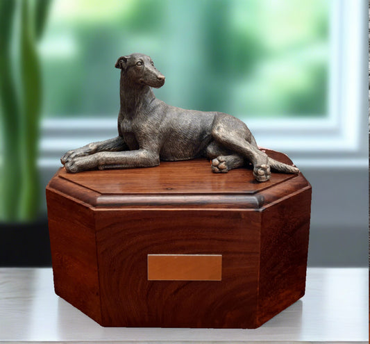 Greyhound cremation urn