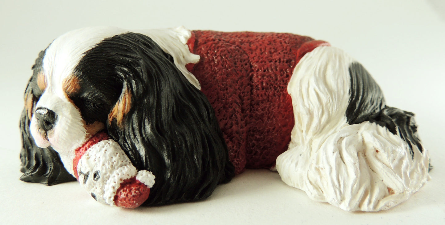 Original Sculpture of a Festive Cavalier King Charles Spaniel