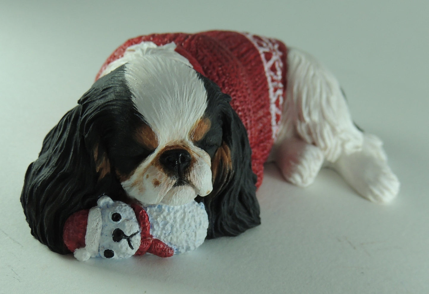 Original Sculpture of a Festive King Charles Spaniel (English Toy)