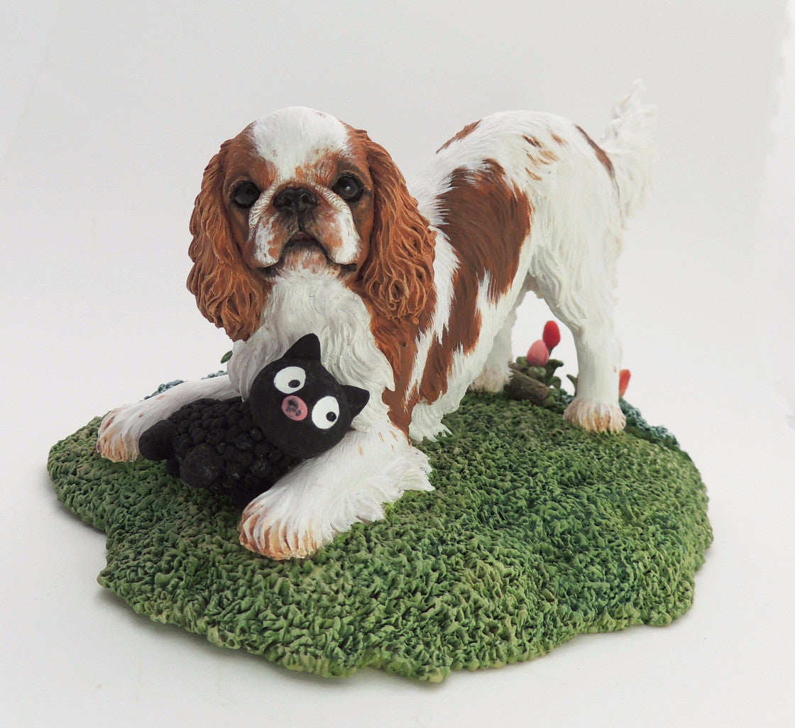 Original Sculpture of a Playful King Charles Spaniel (English Toy)