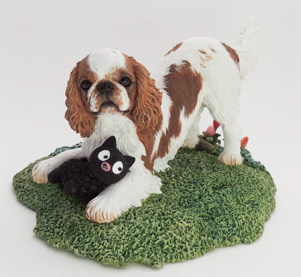 Original Sculpture of a Playful King Charles Spaniel (English Toy)
