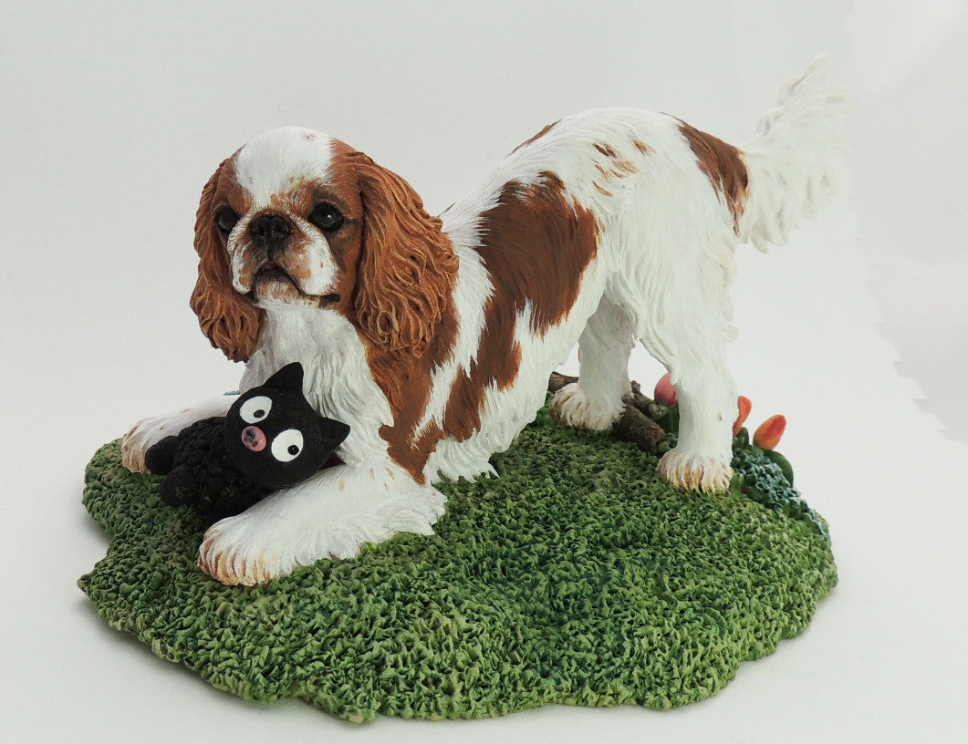 Original Sculpture of a Playful King Charles Spaniel (English Toy)
