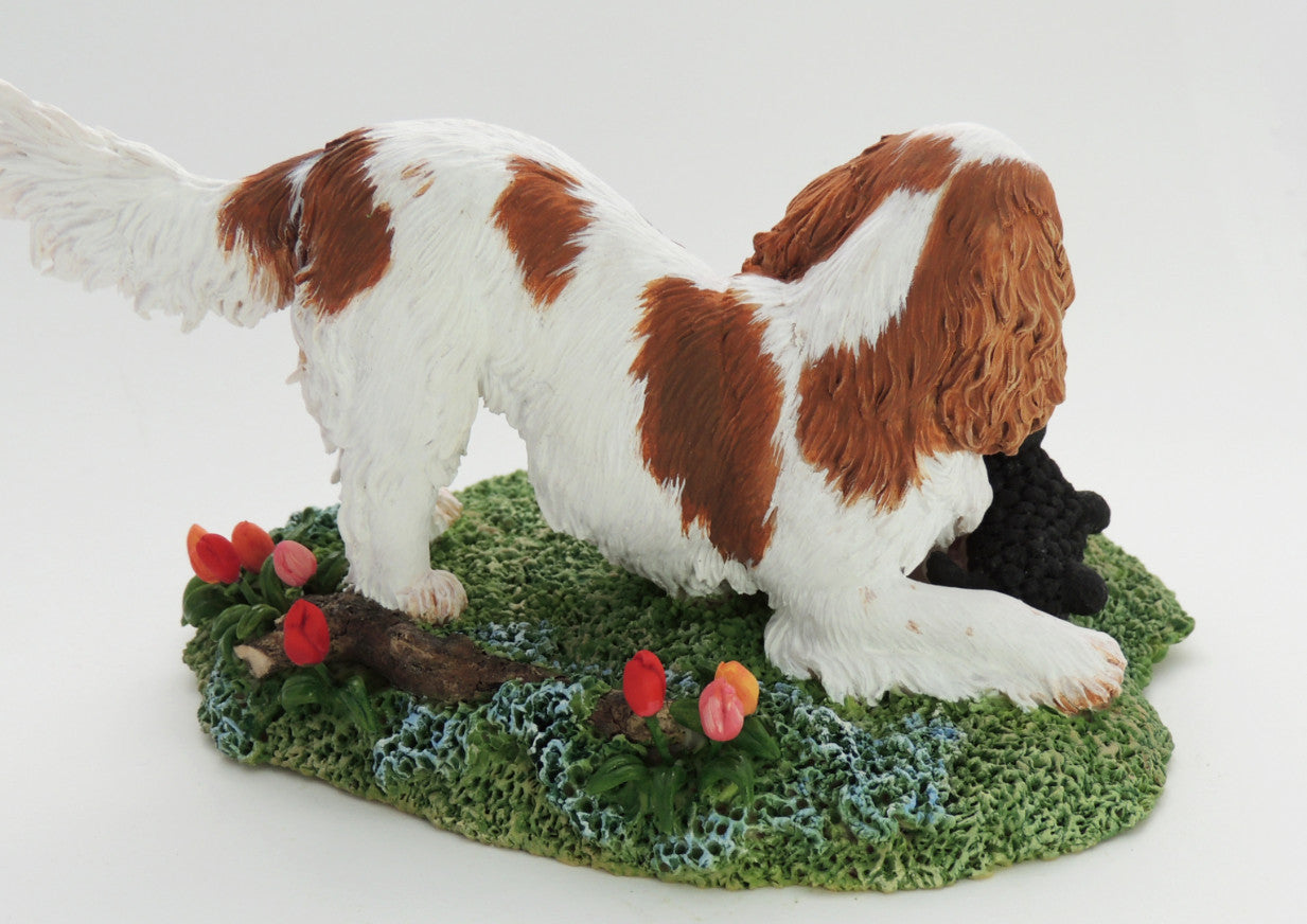 Original Sculpture of a Playful King Charles Spaniel (English Toy)