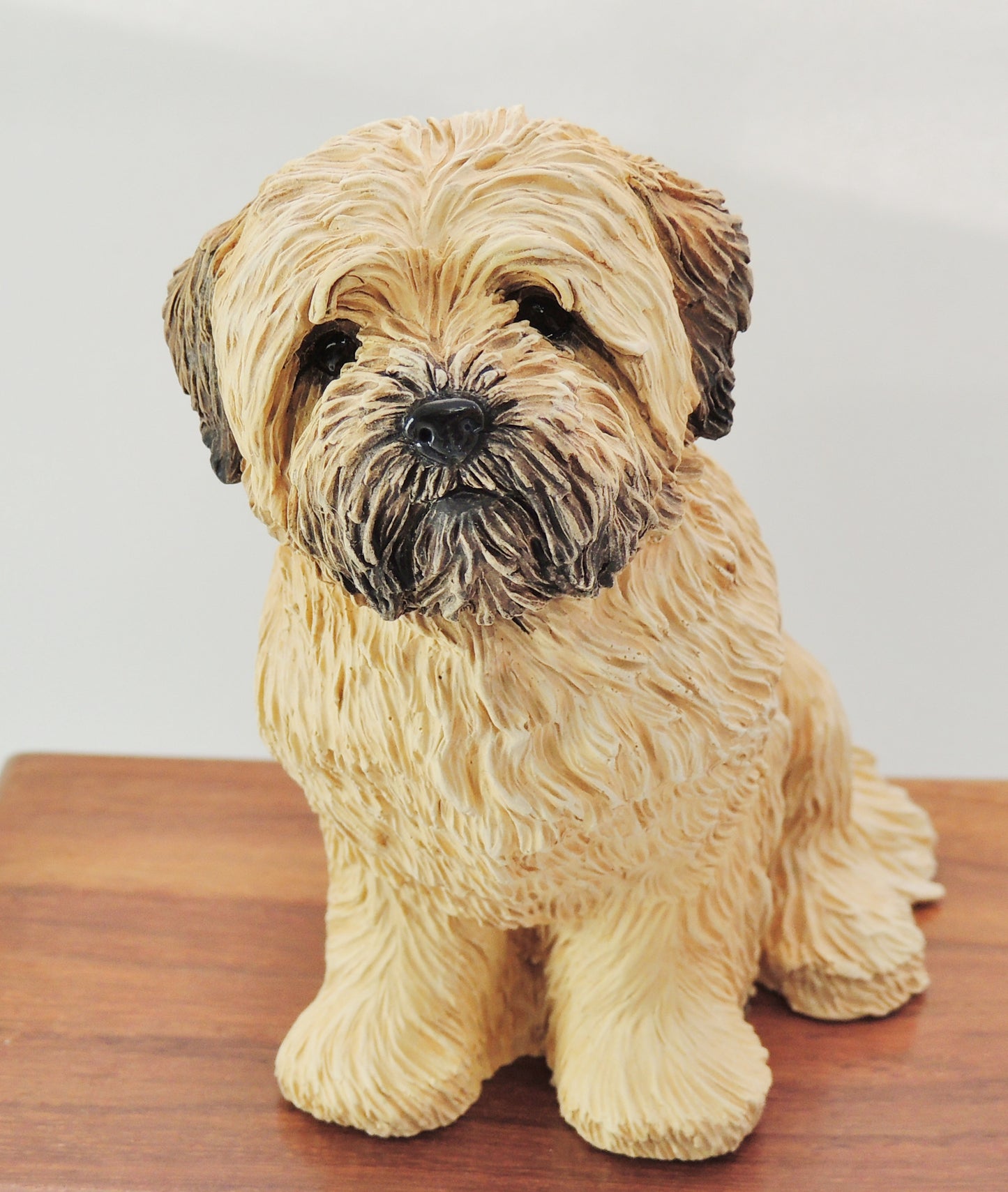 Lhasa Apso Light Finish Wooden Cremation Urn