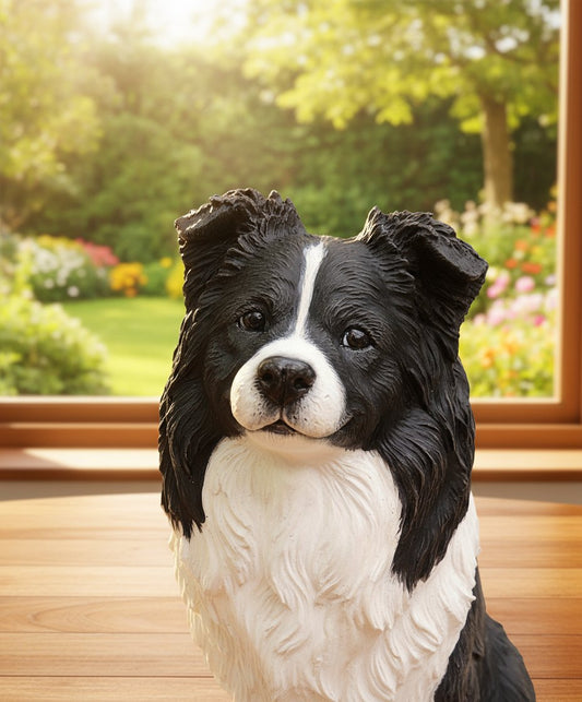 custom painted sculpture of a Border Collie model figurine