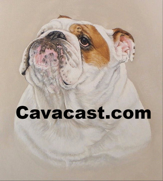 Painting of english bulldog