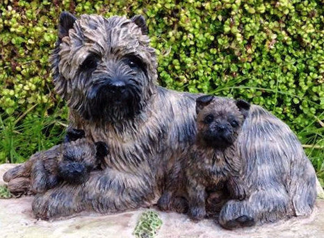 Cairn Terrier With Puppies Figurine