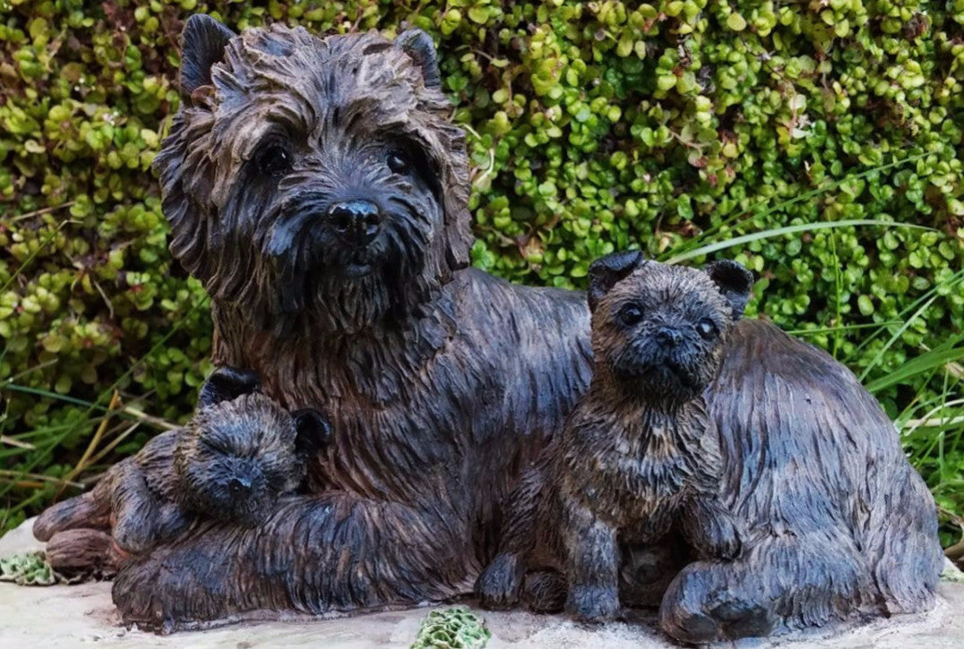 Cairn Terrier With Puppies Figurine