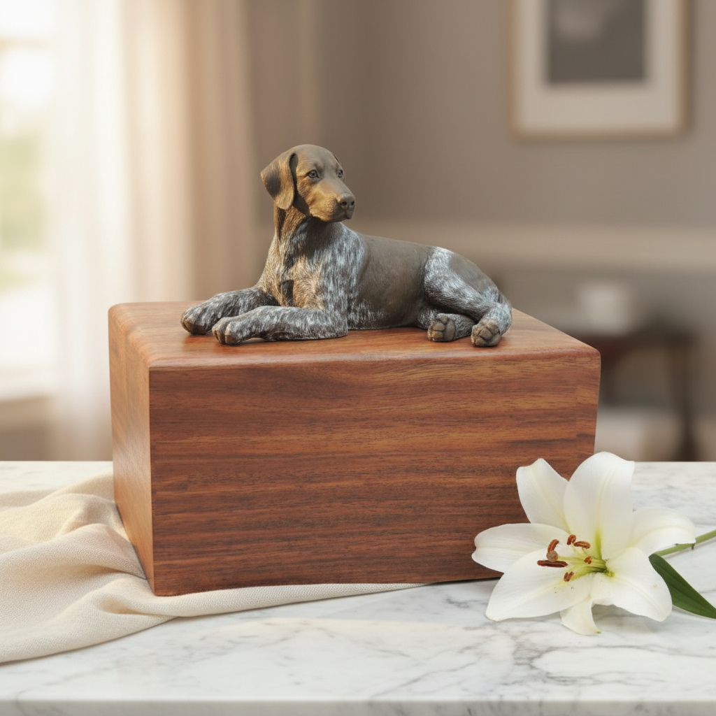 Liver ticked german pointer urn sculpture