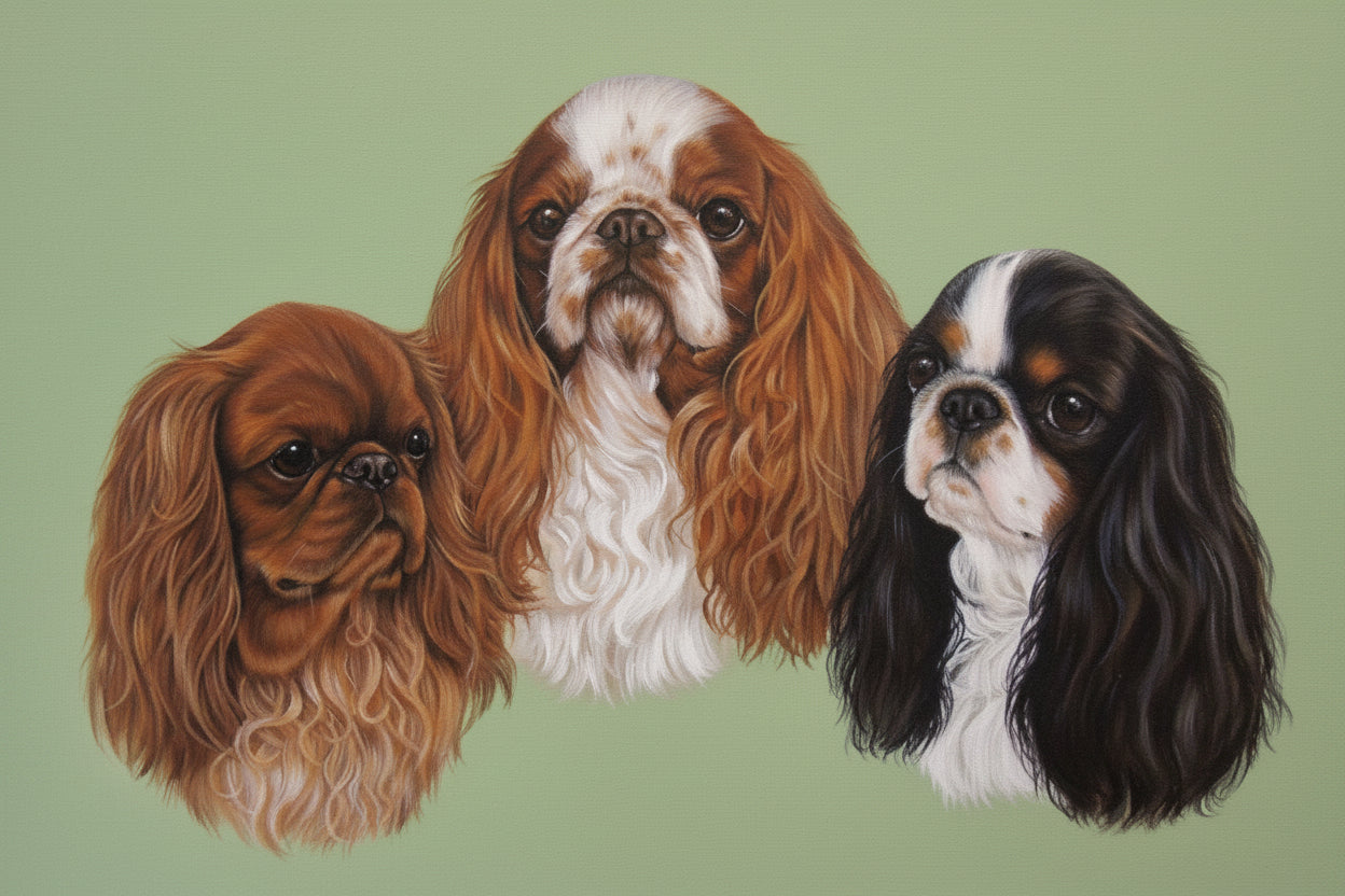 English toy spaniel painting