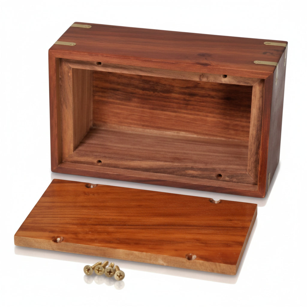 Maltese Dog Pillbox Style Wooden Pet Cremation Urn For Ashes